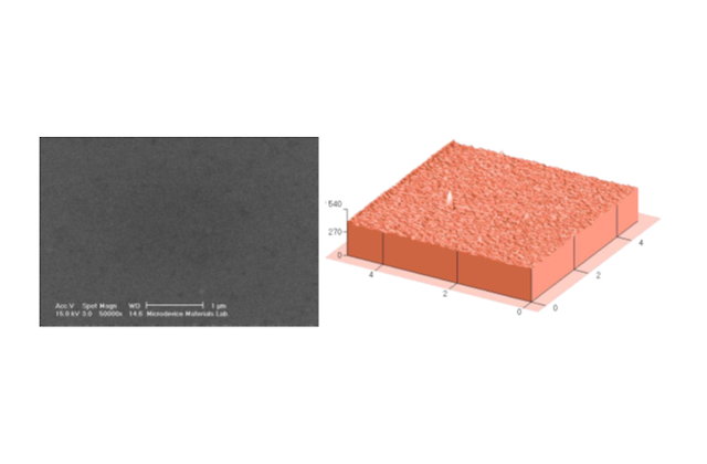 Результаты технологических процессов. Осаждение Cu (Шероховатость слоя Rms 7,2099 Å)